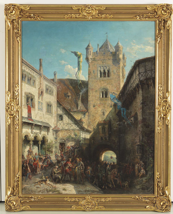 August von Wille - Der Sängerstreit auf der Wartburg - Rahmenbild