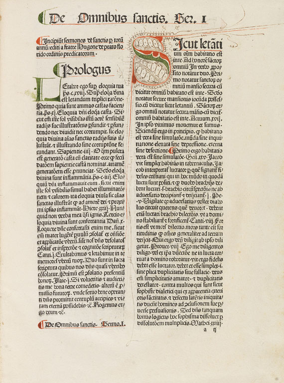 Evrardus de Valle Scholarum - Sermones de sanctis. 1485.