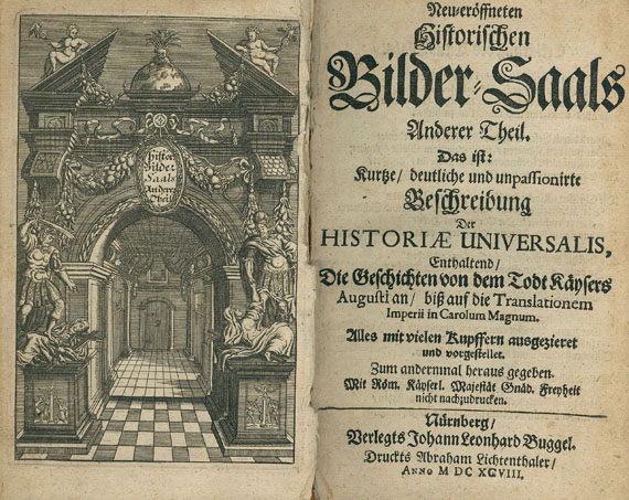 Andreas Lazarus Imhof - Bilder-Saal. 1698-1770. 13 Bde. d. Reihe.