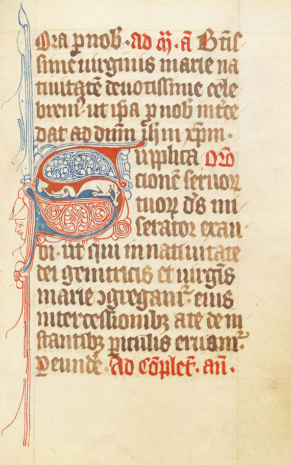   - Pergamenthandschrift um 1370, nach dem Kalendarium.