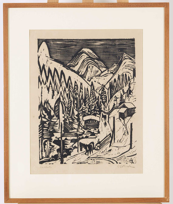 Ernst Ludwig Kirchner - Sertigstraße im Winter - Rahmenbild