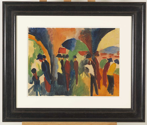 August Macke - Unter den Lauben von Thun (Ein Spaziergängermotiv) - Rahmenbild