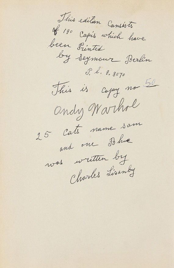 Andy Warhol - 25 Cats name[d] Sam and one Blue Pussy - Weitere Abbildung