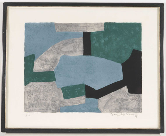 Serge Poliakoff - Composition grise, verte et bleue - Rahmenbild