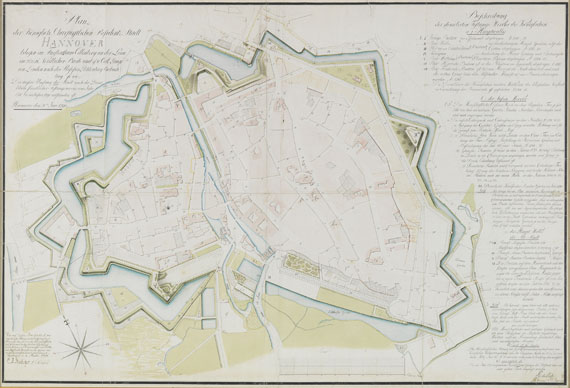  Niedersachsen - 1 Bl. Manuskriptplan von Hannover. 1790/91.