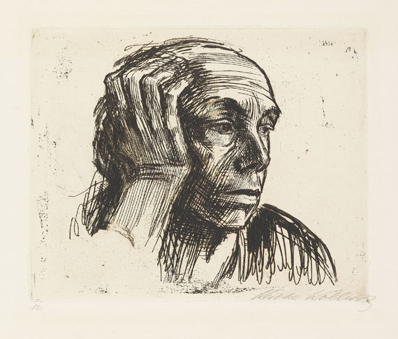 Käthe Kollwitz - 2 Selbstporträts (Lith. u. Rad.).