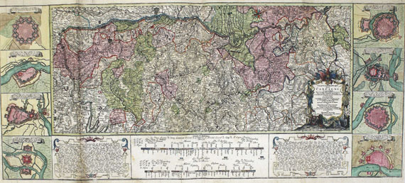  Konvolut - Konvolut Landkarten, 12 Bll. Überwieg. 18. Jh.