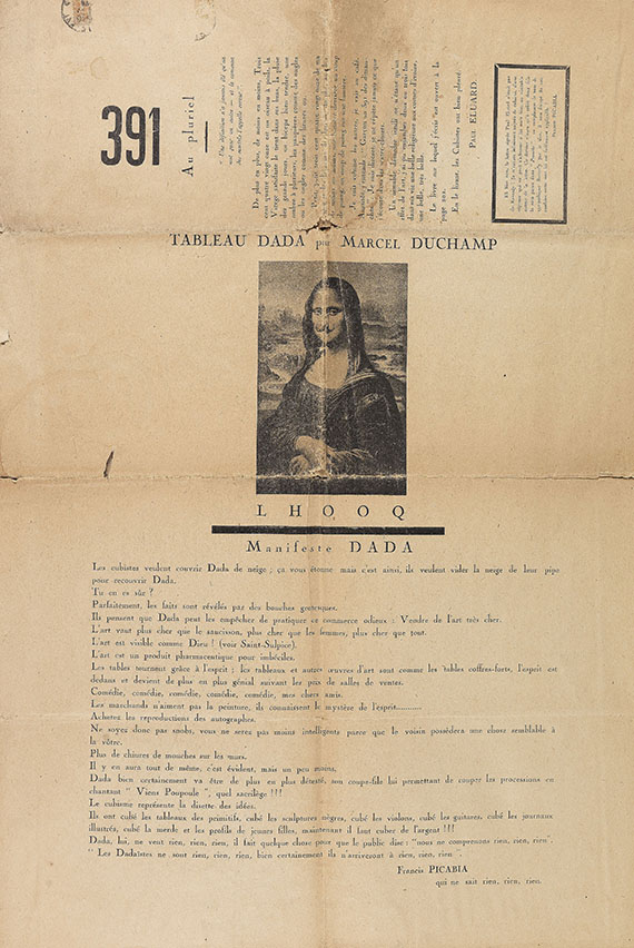 Dada 391 - DADA - 391. Paris 1920.