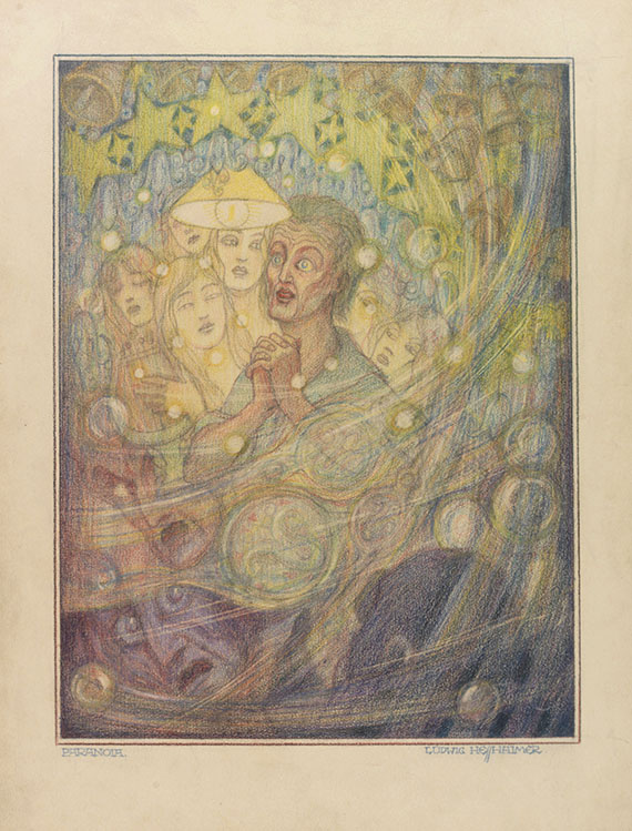Ludwig Hesshaimer - Irrenhaus. Seltsame Pastelle und Sonette. 1925-30 - Weitere Abbildung