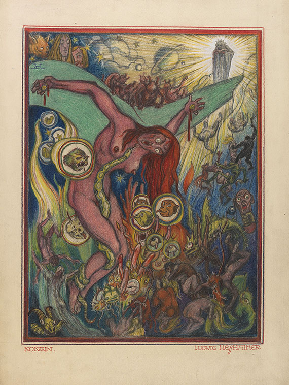 Ludwig Hesshaimer - Irrenhaus. Seltsame Pastelle und Sonette. 1925-30 - Weitere Abbildung
