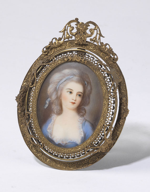 Miniatur - Porträt einer jungen Dame (Marie Antoinette?)