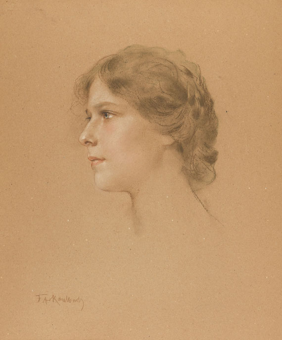 Friedrich August von Kaulbach - Porträt einer jungen Frau im Profil