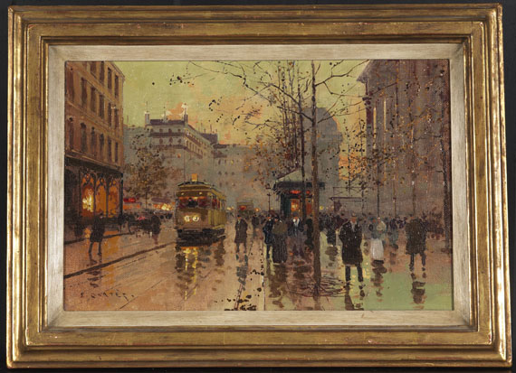 Edouard Léon Cortès - Paris - Place de la Madeleine nach einem Regenschauer - Rahmenbild