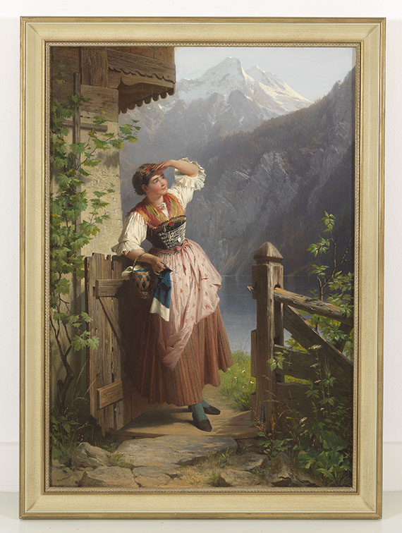 Peter Baumgartner - Ausschau haltendes Mädchen - Rahmenbild