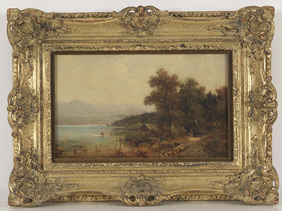 Ludwig Sckell - Oberbayrische Seelandschaft - Rahmenbild