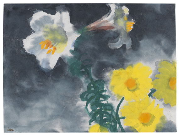 Nolde - Weiße Lilien und Dahlien