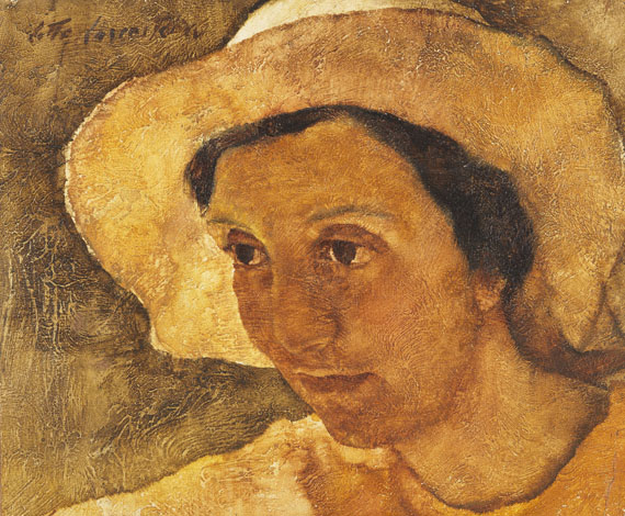 Lotte Laserstein - Frau mit hellem Sommerhut (Toni)