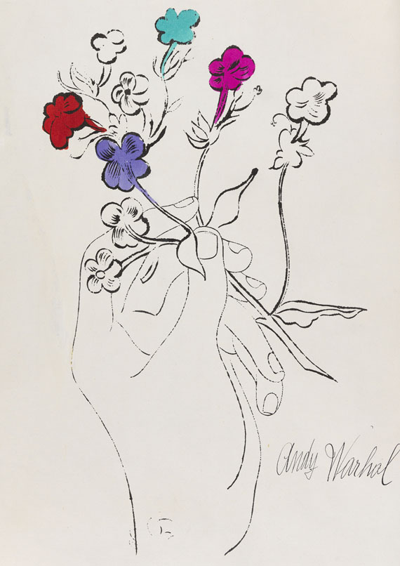 Warhol - Hand and Flowers