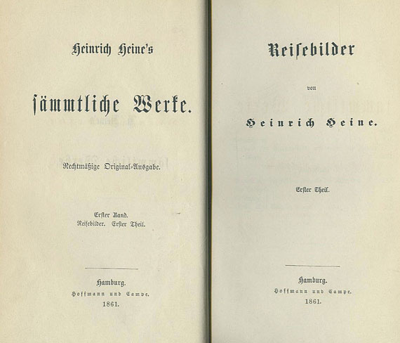 Heinrich Heine - Sämtliche Werke. 23 Bde. 1861 ff