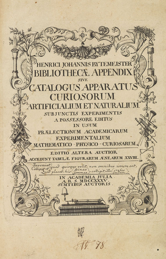 Heinrich Johann Bytemeister - Bibliothecae Appendix.