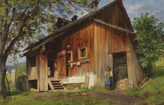 Eduard Schleich d. Ä. - Bauernhaus bei St. Alban am Ammersee