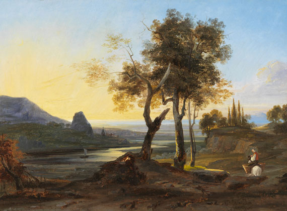 Johann Wilhelm Schirmer - Zugeschrieben - Italianisierende Rheinlandschaft