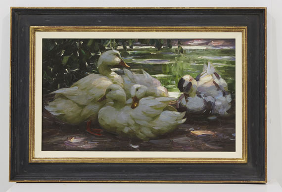 Alexander Koester - Enten am Ufer - Rahmenbild