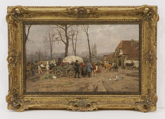 Karl Stuhlmüller - Herbstlicher Viehmarkt - Rahmenbild