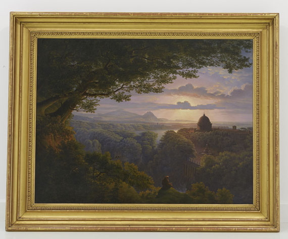 Karl Friedrich Schinkel - Kopie nach - Landschaft mit Pilger - Rahmenbild