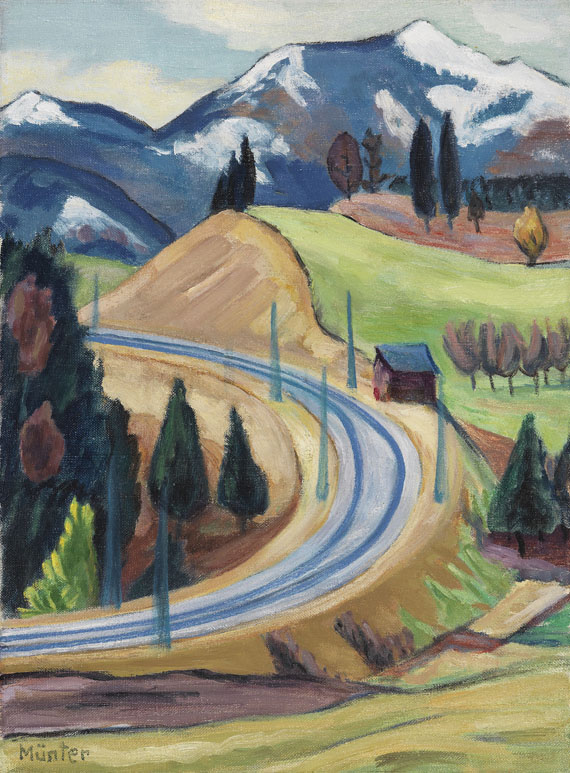 Gabriele Münter - Straßendurchstich (Die Kurve bei Berggeist)