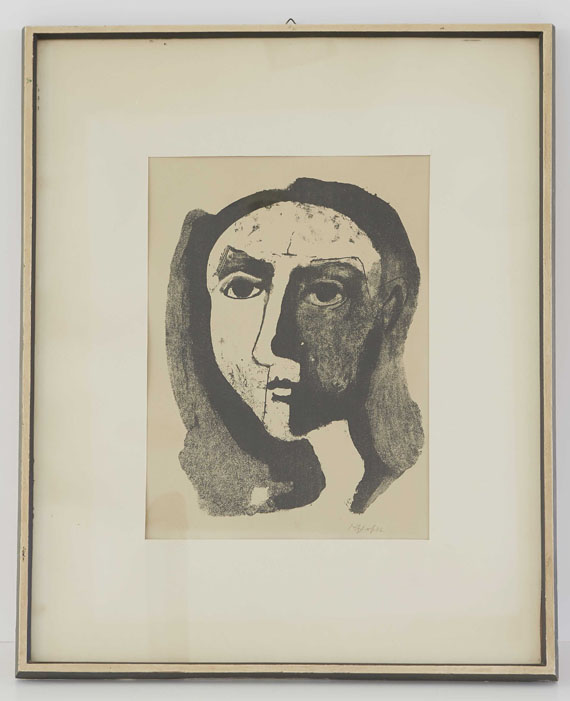 Karl Hofer - Frauenkopf II - Rahmenbild