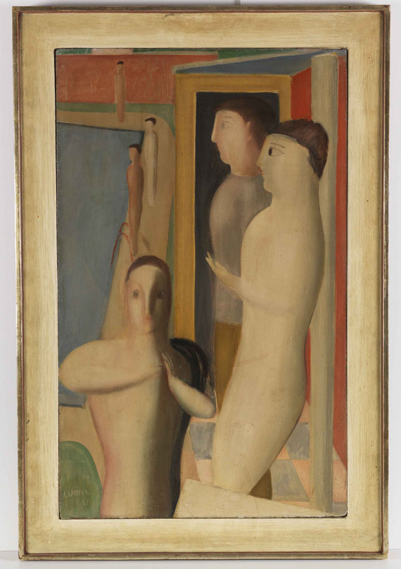 Walter Wörn - Figurengruppe im Schwimmbad - Rahmenbild