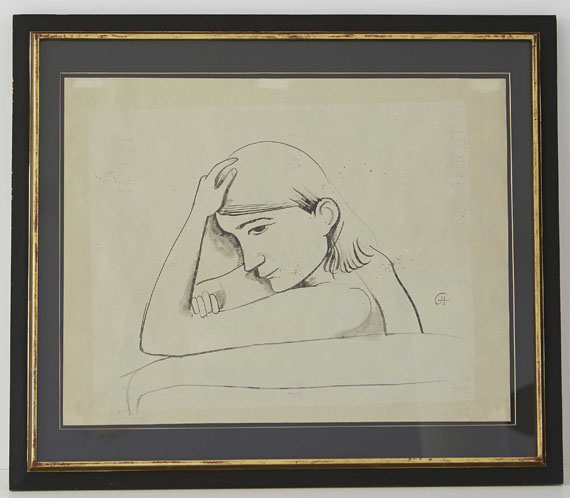 Karl Hofer - Trost (Nachdenkliches Mädchen) - Rahmenbild