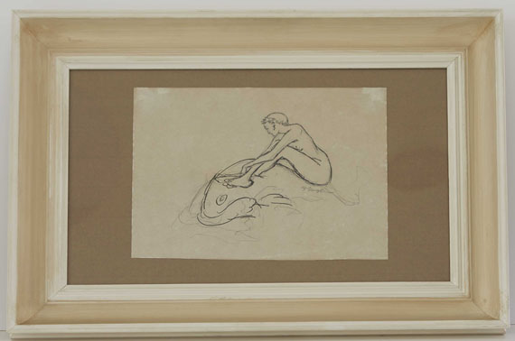 Heinrich Vogeler - Meerjungfrau auf Fisch reitend - Rahmenbild