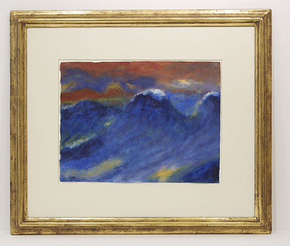 Emil Nolde - Das Meer (Bewegte blaue See mit mächtigen Wogen) - Rahmenbild