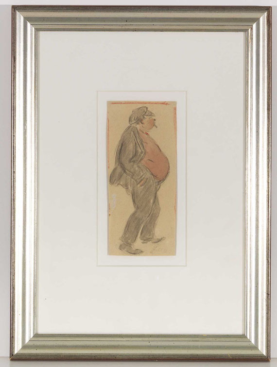 Heinrich Zille - Mann mit Bauch - Rahmenbild