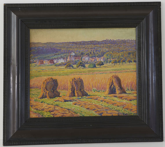 Gustave Cariot - Südfranzösische Landschaft mit Kornpuppen - Rahmenbild