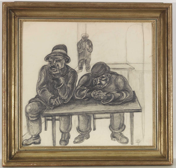 Elfriede Lohse-Wächtler - Drei Wartemänner - Rahmenbild