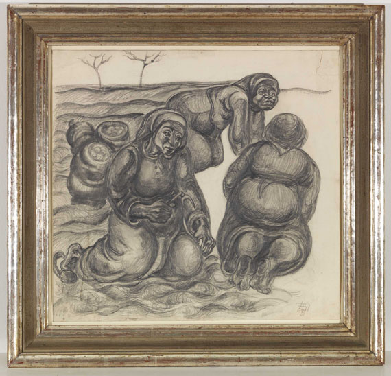 Elfriede Lohse-Wächtler - Drei Kartoffelweiber - Rahmenbild