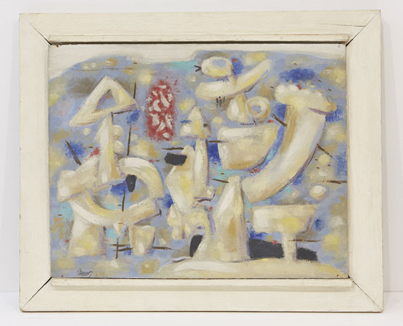 Willi Baumeister - Figuren auf Blau - Rahmenbild