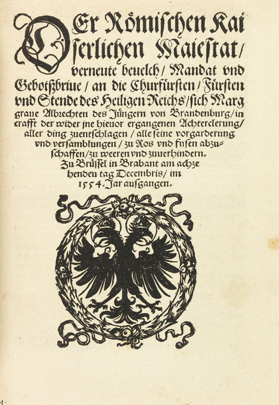   - Albrecht Alcibiades. Sammelband mit 6 Werken. 1554-57. - Weitere Abbildung