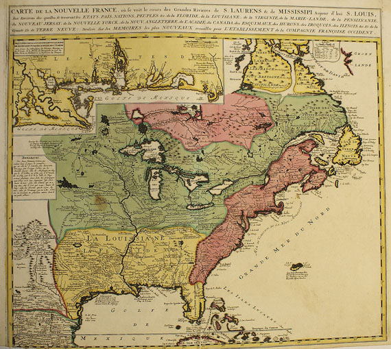  Amerika - 1 Bl. Carte de la nouvelle France (N. de Fer/Ottens).