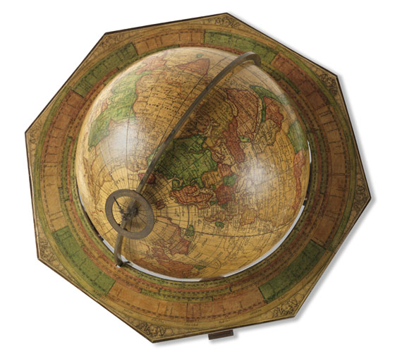 Globus - Pair of Celestial and Terrestrial Globes, 32 cm diameter. J. G. Doppelmayr 1728 (revised ed. by W. P. Jenig, 1789/90).