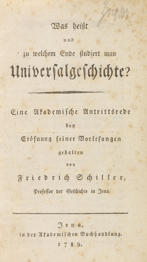 Friedrich von Schiller - Universalgeschichte. 1789