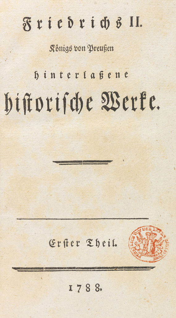 Friedrich der Große - Friedrichs II. historische Werke. 15 Bde.