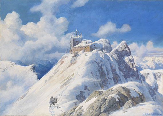 Rudolf Reschreiter - Der Zugspitzgipfel mit Wetterwarte und Münchner Haus