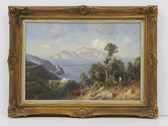 Ascan Lutteroth - Italienische Küstenlandschaft mit Blick auf Capri - Rahmenbild