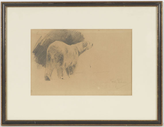 Wilhelm Kuhnert - Stehender Eisbär - Rahmenbild