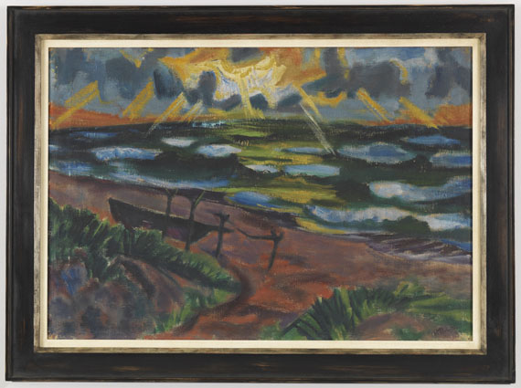 Hermann Max Pechstein - Stürmisches Wetter an der Ostsee (Beschienene Wellen) - Rahmenbild