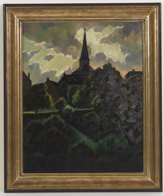 Adolf Erbslöh - Nach dem Gewitter (Die Kirche in Manderscheid) - Rahmenbild